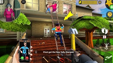 Scary Teacher 3D - with nick and tani troll Miss T fell face down  part 5278 #scaryteacher3d