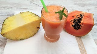 Pineapple and Papaya Juice for a flat stomach  Natural and healthy juice to lose weight