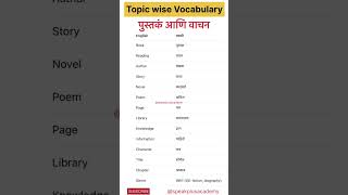 Basic English Words | Books | Daily Life words | Reading Useful English Words About Books & Reading