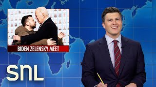 Weekend Update: Biden Meets with Zelenskyy in Ukraine, the Oscars' Crisis Team   SNL