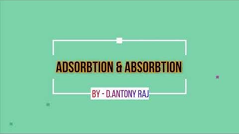 DON BOSCO PONDICHERRY - SAMACHEER SCIENCE - MATTER AROUND US - ADSORBTION & ABSORBTION