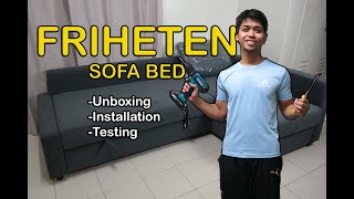 FRIHETEN SOFA BED FROM IKEA, UNBOXING, INSTALLATION and TESTING.