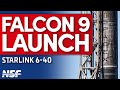 SpaceX Falcon 9 Launches Starlink 6-40