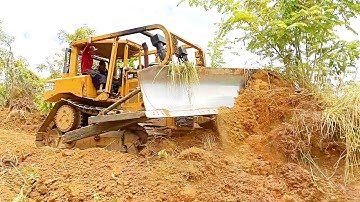 Mountain Plantation Road Cleaning and Widening Work With CAT D6R XL Bulldozer