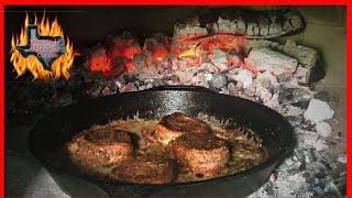 Wood Fired Oven Filet Mignons | Pan Seared Steak Cast iron