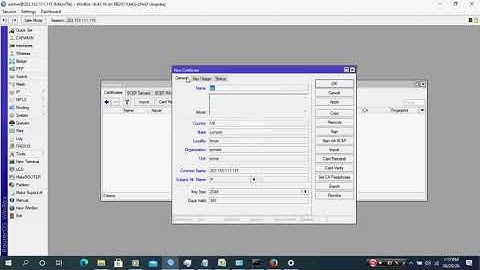 Tutorial create certificates in Mikrotik # Self note