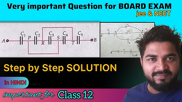 combination of capacitors class 12 numericals | how to find equivalent capacitance | jee neet board