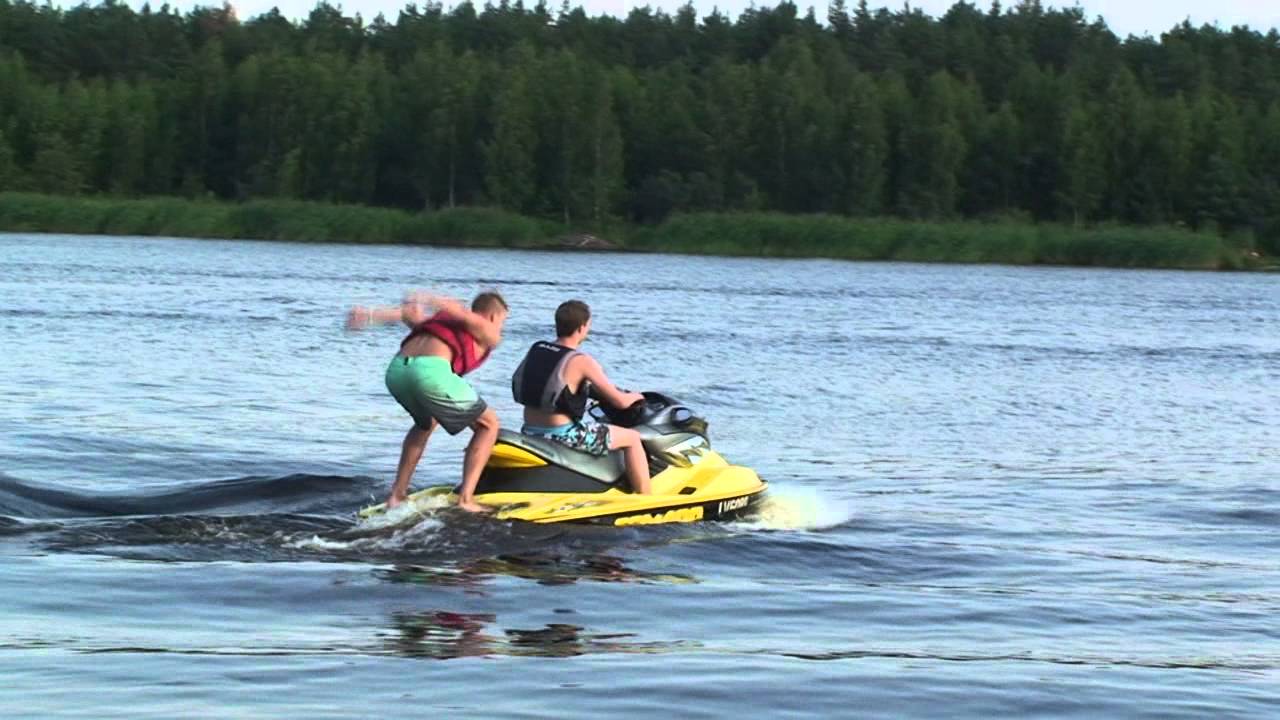 Pro backflip from jet ski YouTube