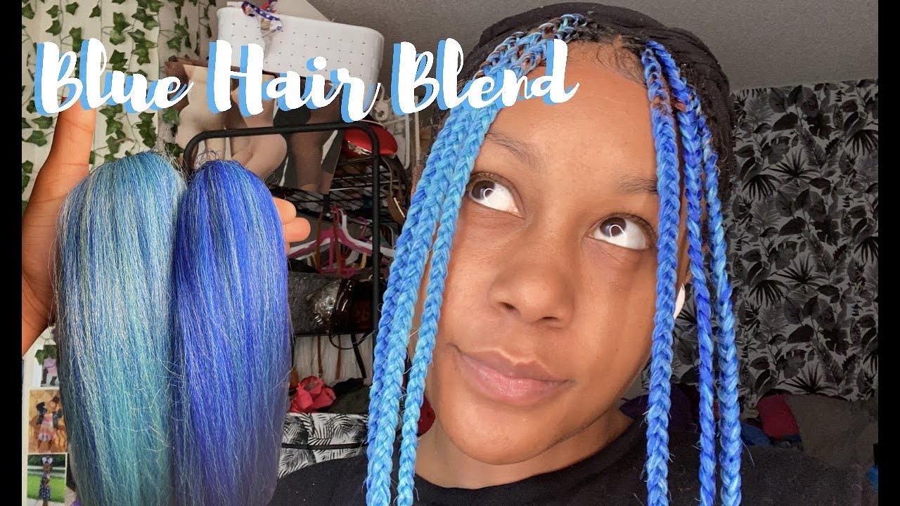 96 inch dark blue braiding hair - wide 1
