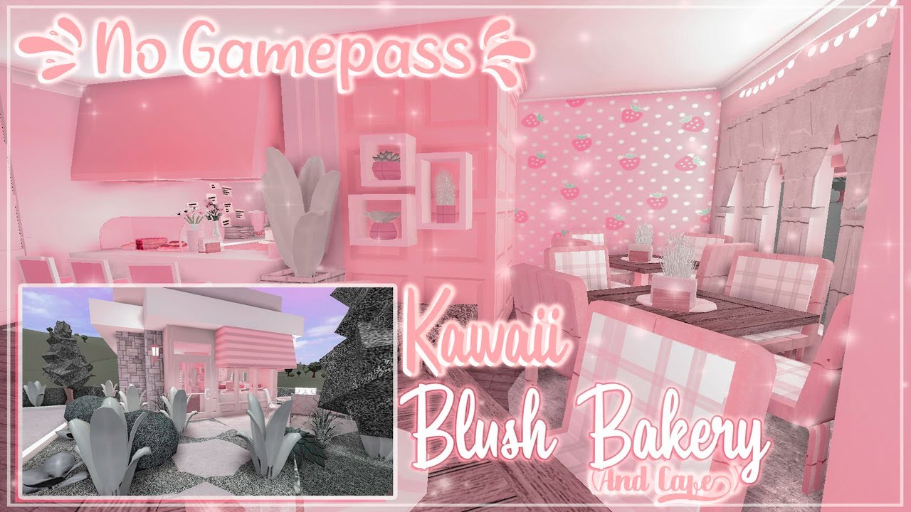 Roblox Bloxburg Blush Pink Kawaii Bakery Cafe 25k Tour Speedbuild Screenies Youtube - i built a huge pink castle bakery in bloxburg roblox