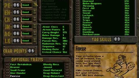 fallout 1 Heavy gunner character build