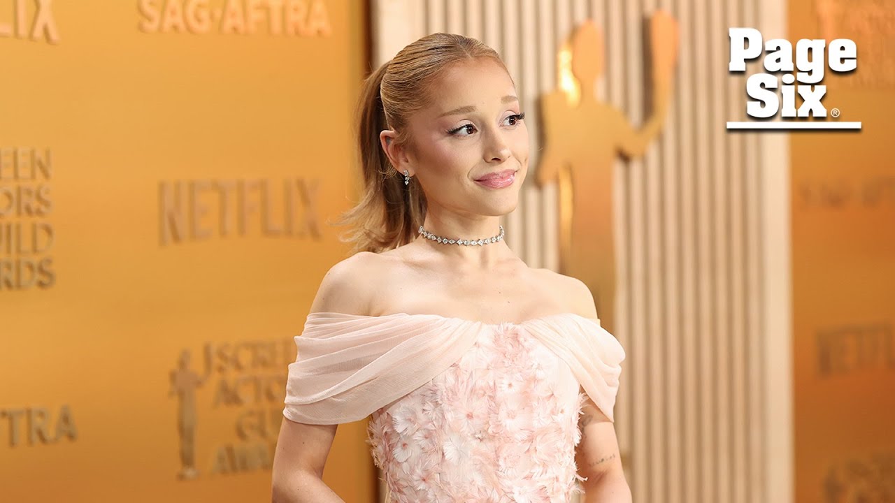 ariana grande red carpet dress 2025 Ariana Grande Channels Dorothy in Ruby Red Pumps During Oscars 2025 Wicked  Performance