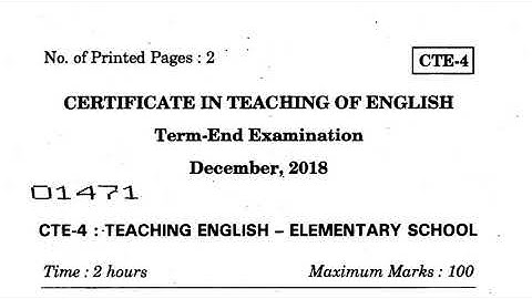 CTE-4 Teaching English Elementary School December2018