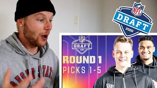 Rugby Player Reacts to Round 1 of The 2020 NFL DRAFT (Picks 1-5)