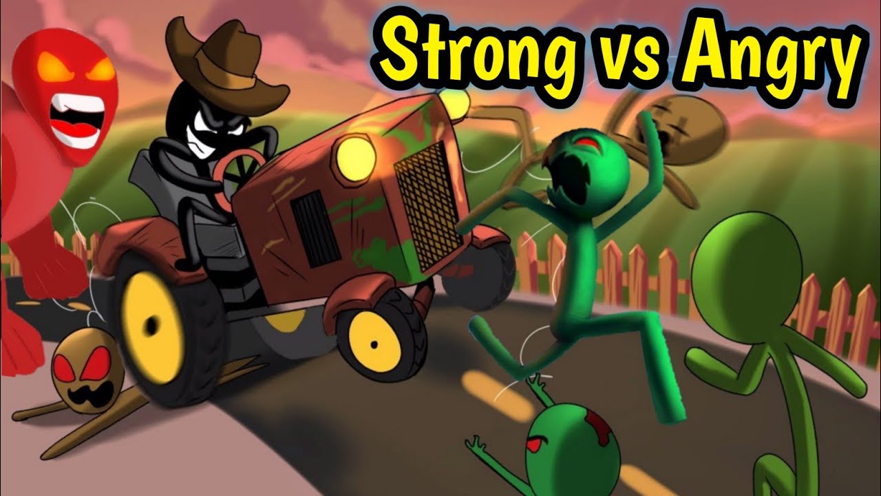 Игры злые против злых. Стикмен и зомби босс. Strong Stickman.