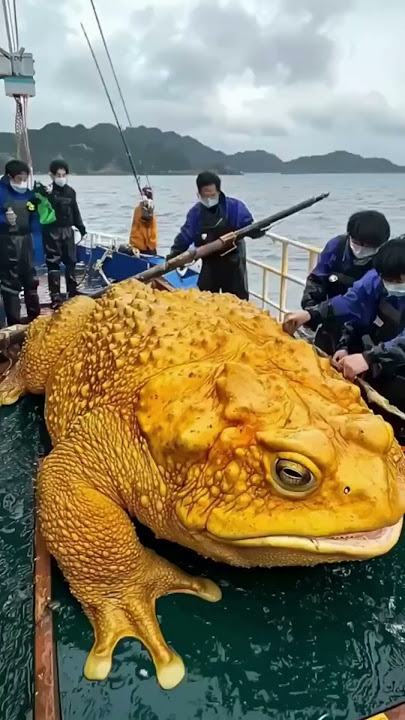 Fishermen catch giant frogs 😲 #shorts #frog #giant #trending #short #animals