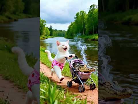 القط مياو يصطاد تمساح لصنع جزمة لوالده والنهاية غير متوقعة Shorts Cat Ai Funny