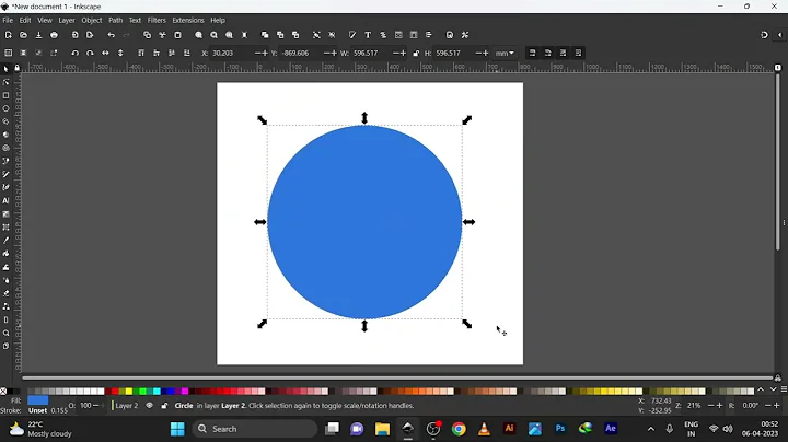 Create a perfect circle in Inkscape