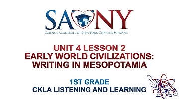 1st Grade CKLA Listening & Learning - Unit 4 Lesson 2 Early World Civilizations: Writing in Mesopota