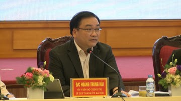 Đồng chí Hoàng Trung Hải làm việc với Quận ủy Hà Đông, TP. Hà Nội