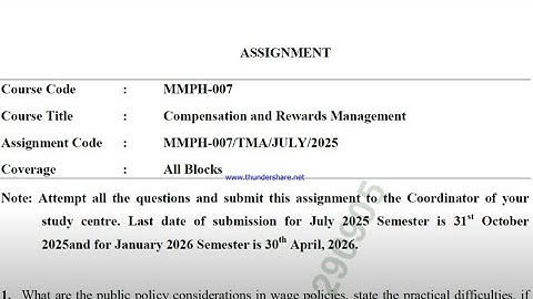 IGNOU MMPH - 007 Solved Assignment July 2025 Jan 2026 PDF | MBA | Compensation And Reward Management