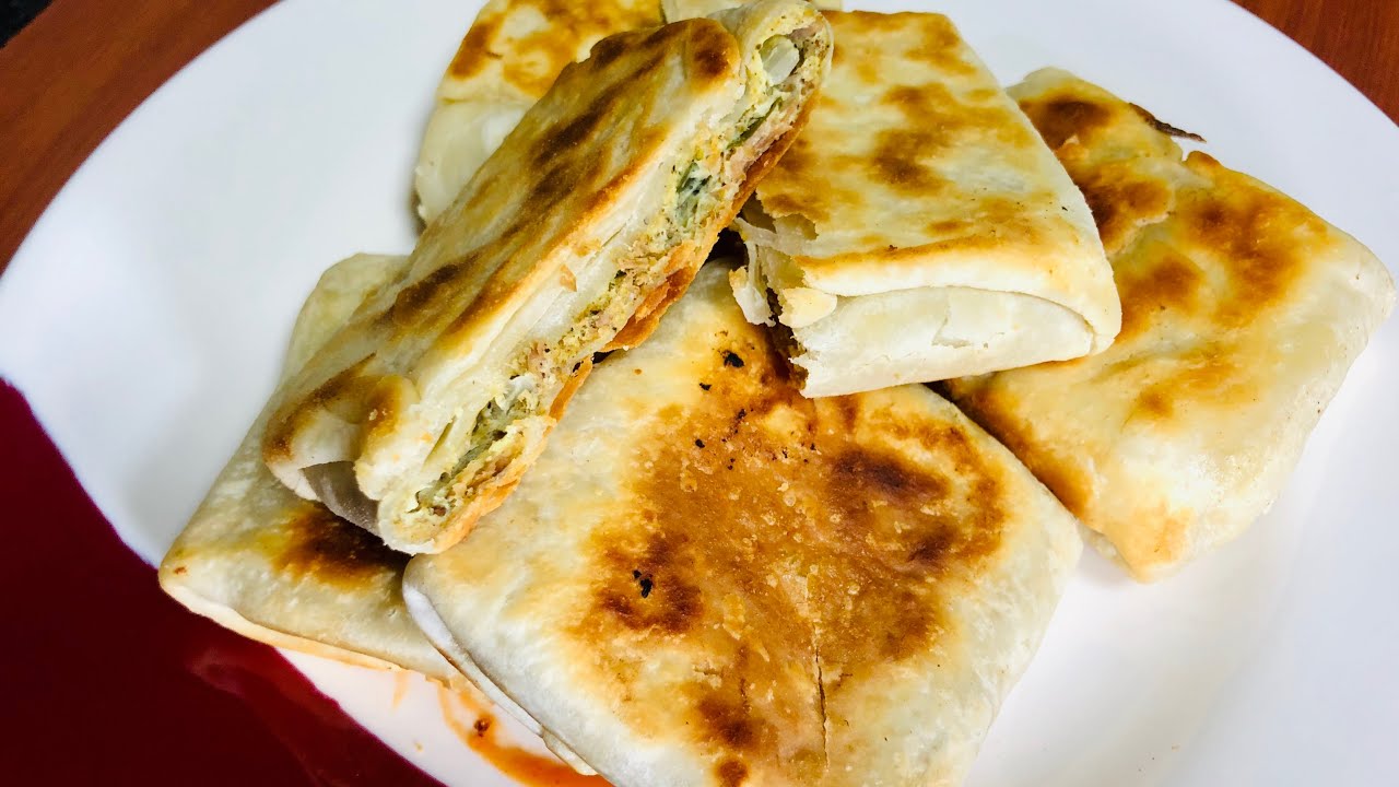 Arabic Street food MURTABAK Recipe Filled With Egg & Beef Sweet