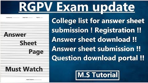 RGPV Back paper exam || Question & Answer portal || Answer sheet making || by M.S Tutorial