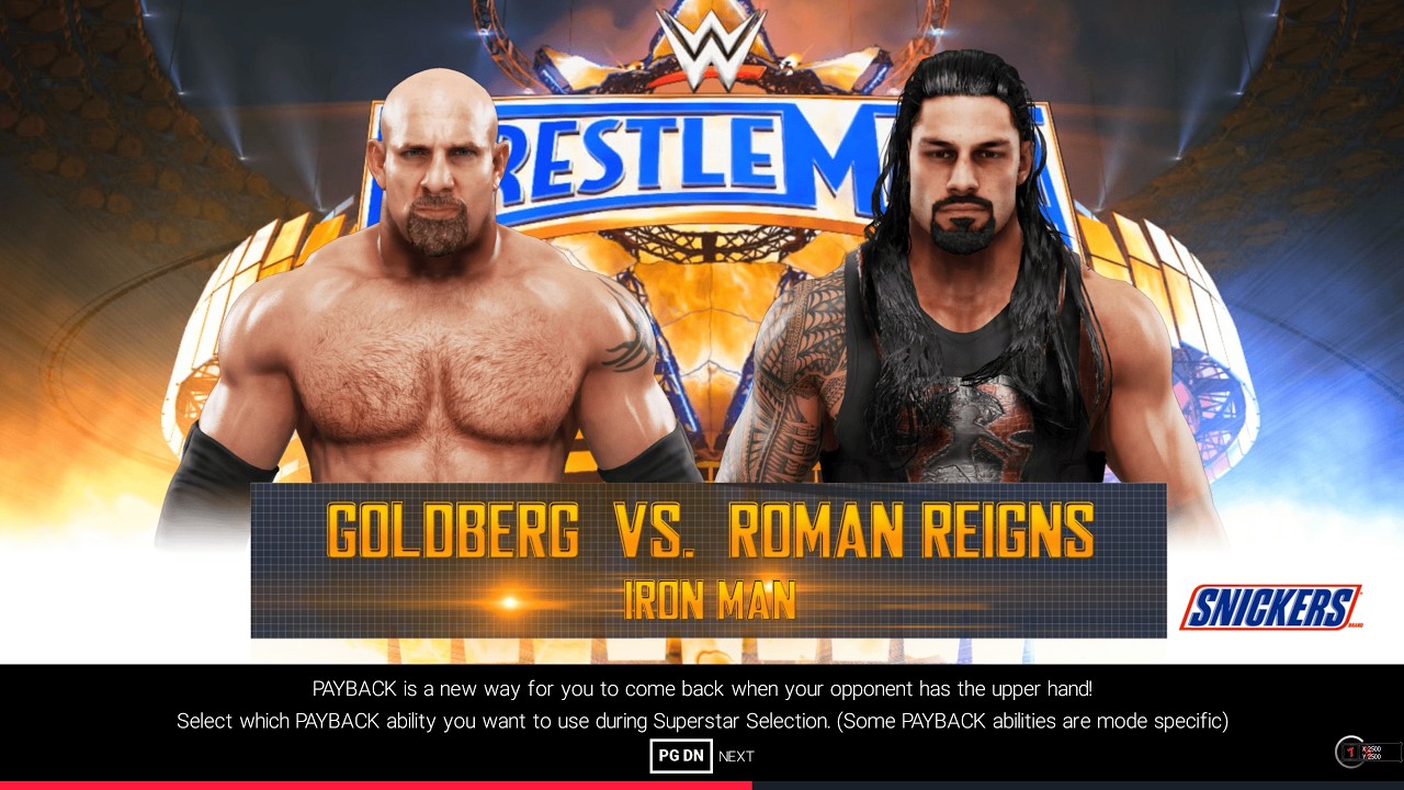 WWE 2K19 Goldberg VS. Roman Reigns  CPU VS CPU Iron Man Match 4k