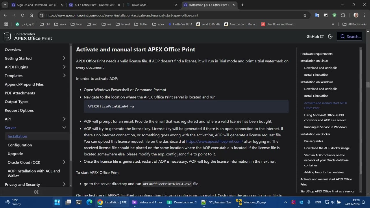 Oracle Apex Tutorial Arabic - apex office print on premise install