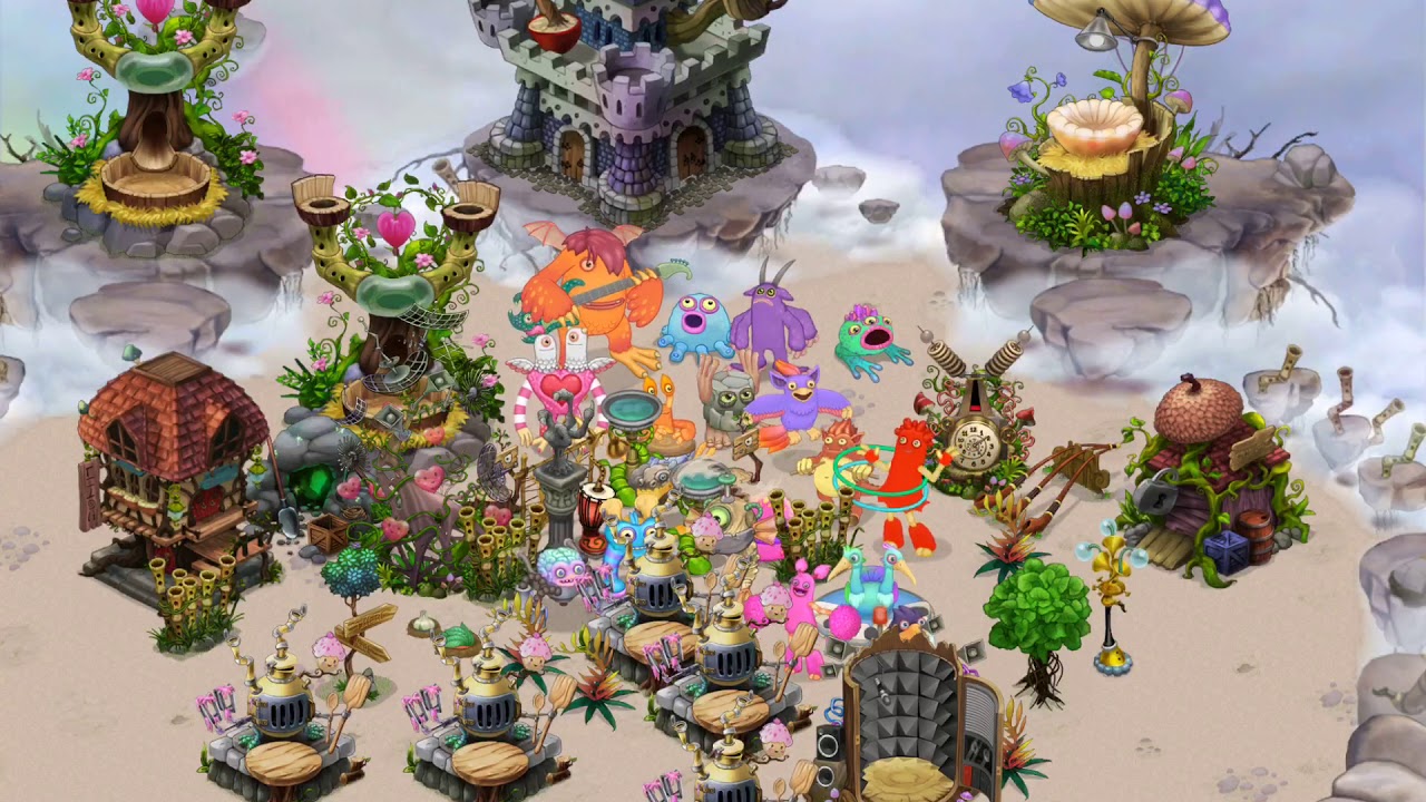 Остров воздуха my singing. My singing Monsters Air Island. My singing Monsters Fire Heaven Island Air Island.