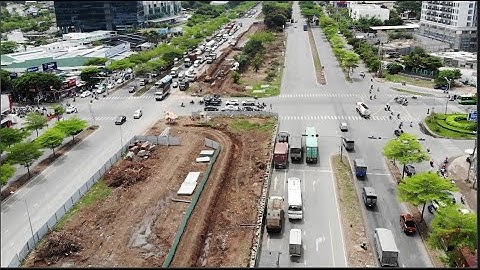 Flycam toàn cảnh công trường hầm chui Nguyễn Văn Linh - Nguyễn Hữu Thọ | tháng 5 2020