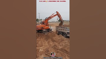 Excavator Machine Operatings,Embankment Materials Loading into Truks🤠#viral #shortvideo #shorts #ad