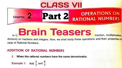 D.A.V. Math | Class VII | Chapter-2 | Question No 1 | Brain Teasers | Part 2 | By Art Of Mathematica