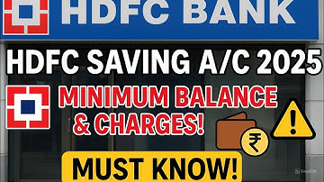 Hdfc bank savings account minimum balance 2025 | Hdfc bank balance non-maintenance charges