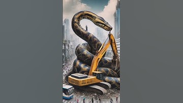 Evacuation of a python excavator in the middle of the city #shorts #ai