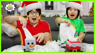 kids minute to win it games christmas edition with ryan vs daddy