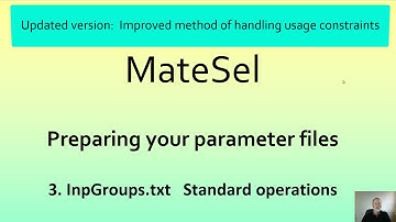 Preparing your parameter files: 3. InpGroups.txt - Standard Operations