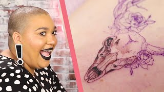 Women Get Detailed Single-Needle Tattoos