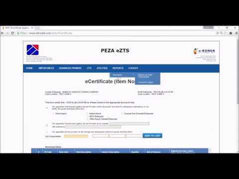 PEZA eZTS: Creation of e-Certificate