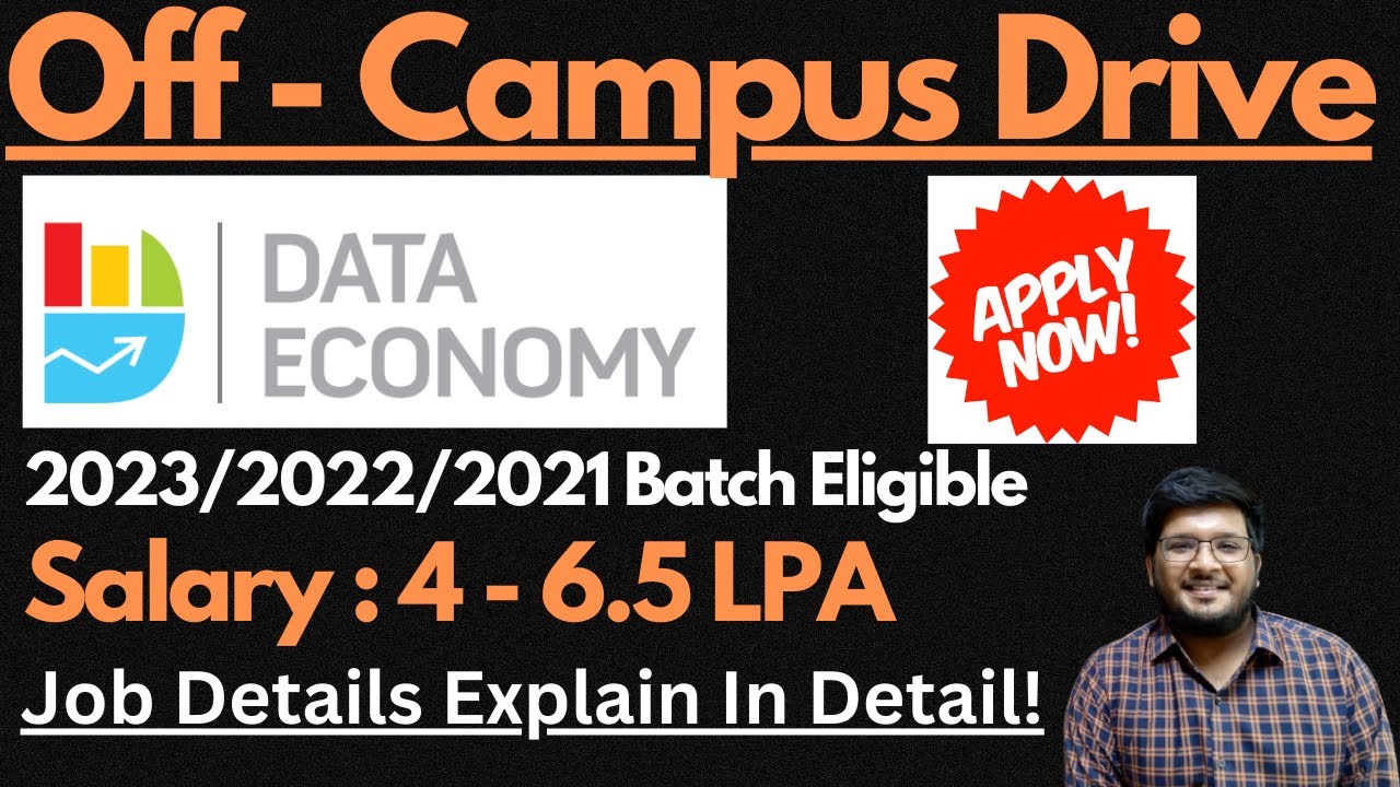 DATAECONOMY Off Campus Drive 2023/2022/2021 Batch Eligible | Salary Upto 6.5 LPA 🔥🔥