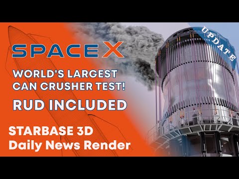 Spacex The world's largest can crusher test! RUD included! Starship Booster Boca Chica Dec. 27. 2021