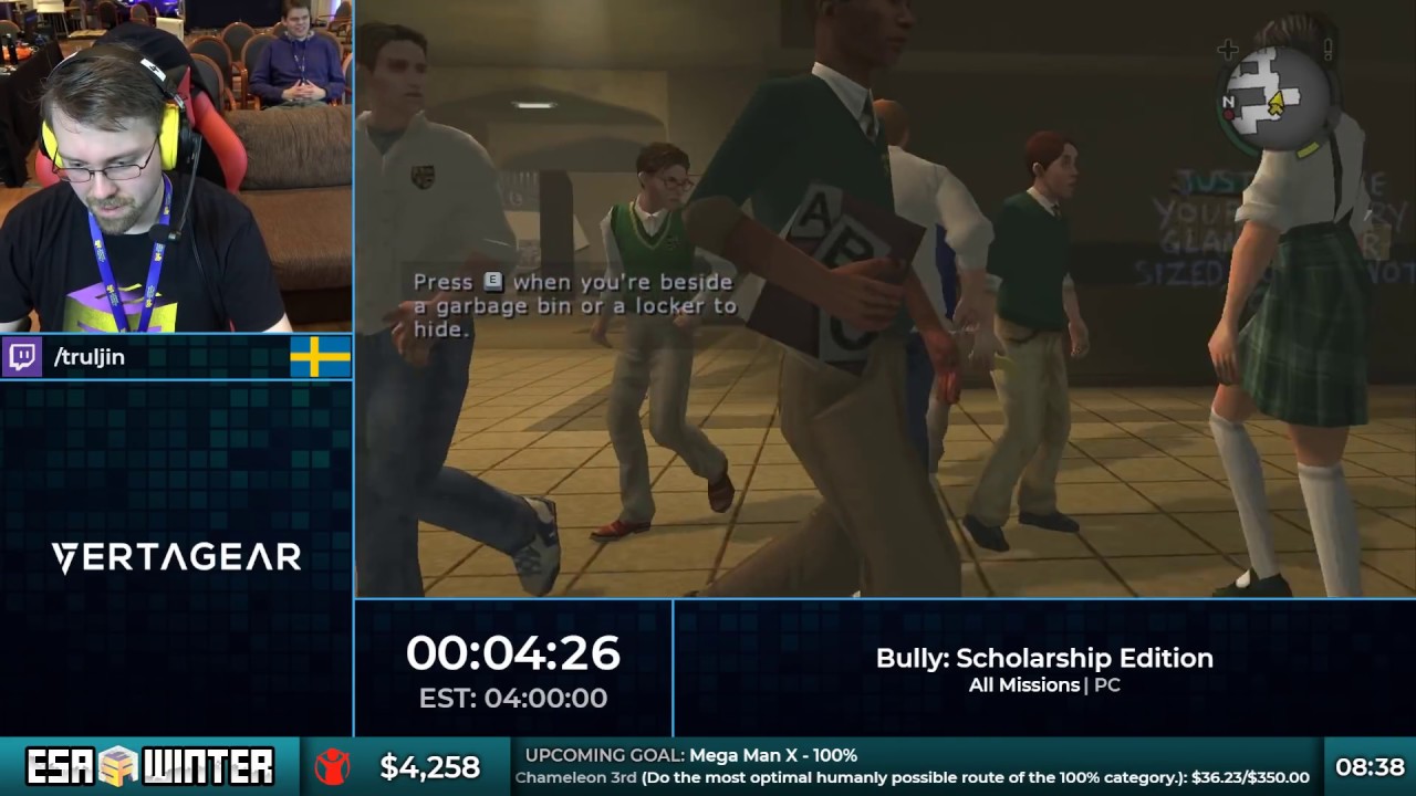 Any% in 02:18:25 by amzy - Bully: Scholarship Edition - Speedrun