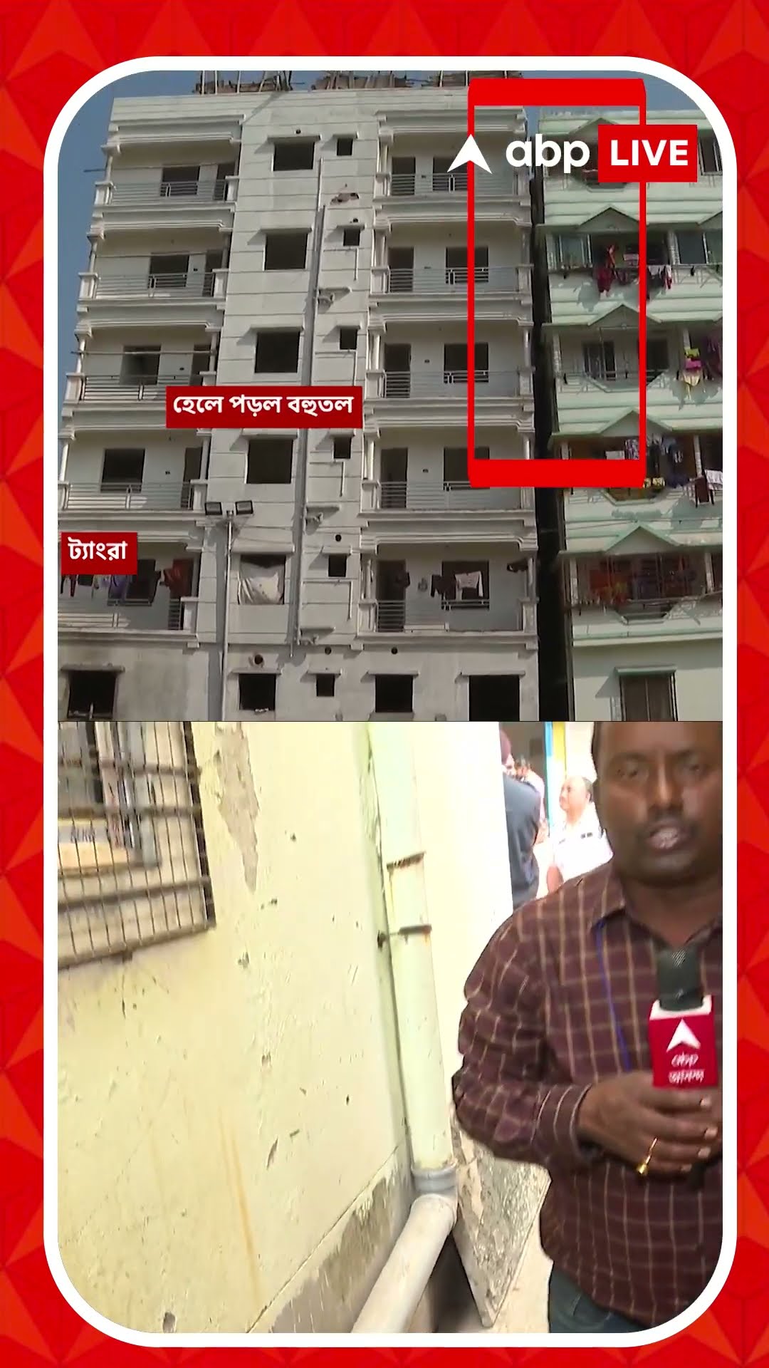 দিকে দিকে যেন তাসের ঘর! ফের শহর কলকাতায় হেলে পড়ল বহুতল