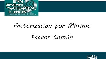 Factorizar por máximo factor común