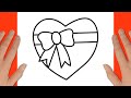 How to Draw Heart with Ribbon Drawing -  Let's Draw, Paint Together