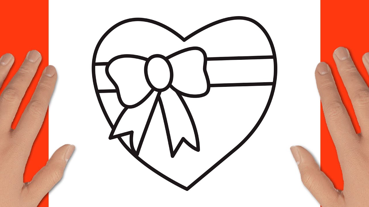 How to Draw Heart with Ribbon Drawing - Let's Draw, Paint Together ...