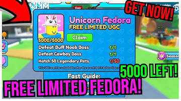 GET This FREE LIMITED FEDORA In Punch Simulator!