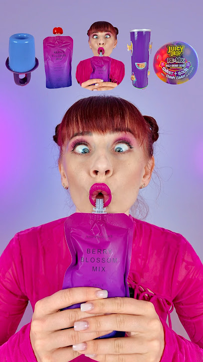 Purple Candy Eating ASMR Jelly Ice Cream, Jam #asmr