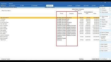 Tally Add On : Display Item Group & Category In Stock summary Report in TallyPrime software.