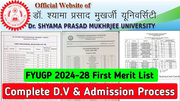 DSPMU Ranchi First Merit List Out 2024 | FYUGP 2024-28 Merit List 2024 | DSPMU Ranchi